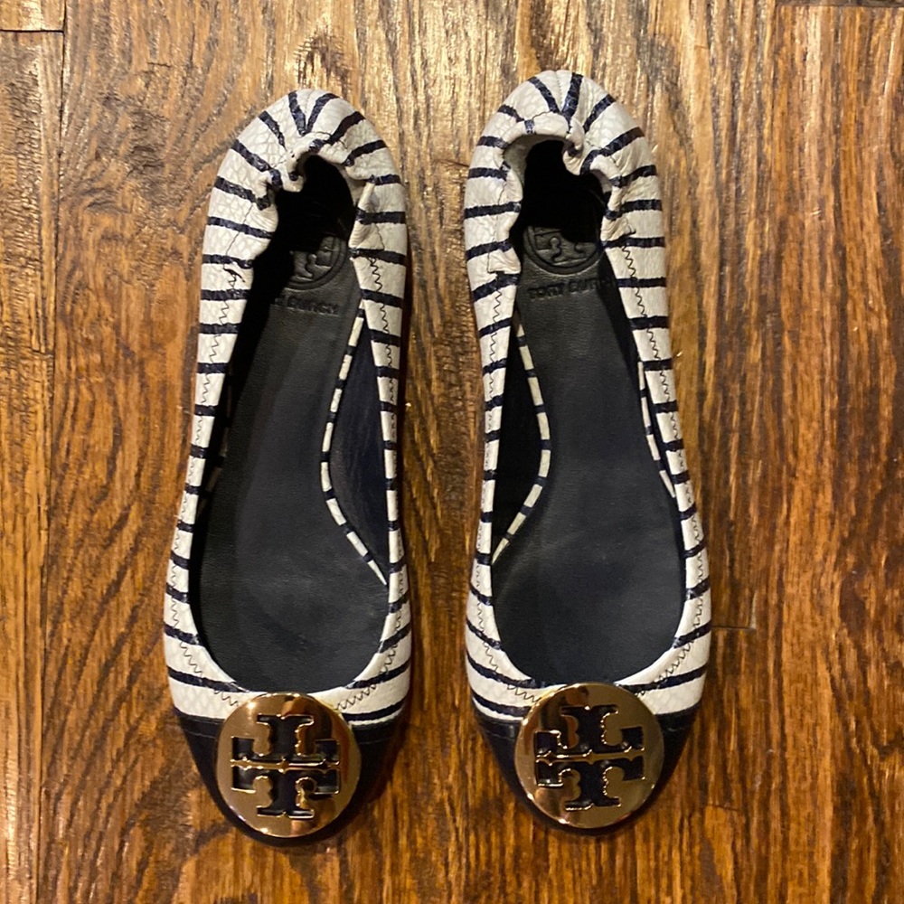 Tory Burch Minnie Stripe Travel Ballet Flats